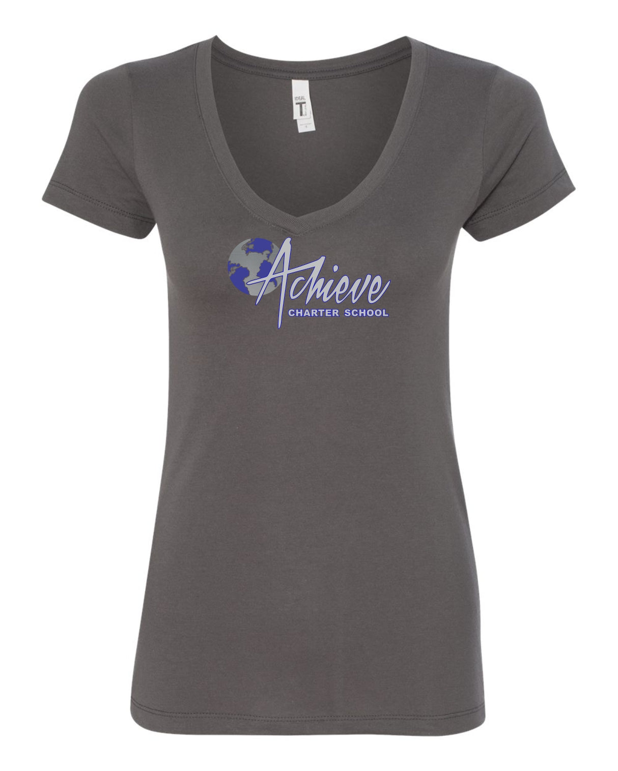 Womans V-Neck Gray S/S Next Level