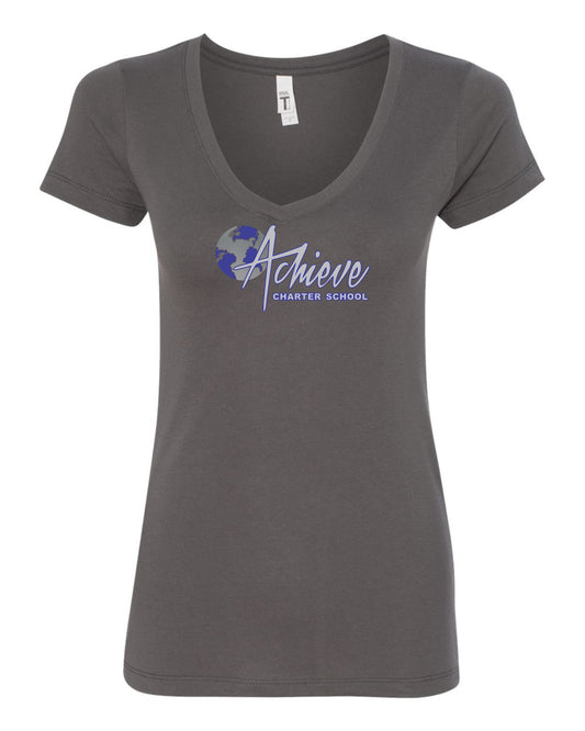 Womans V-Neck Gray S/S Next Level